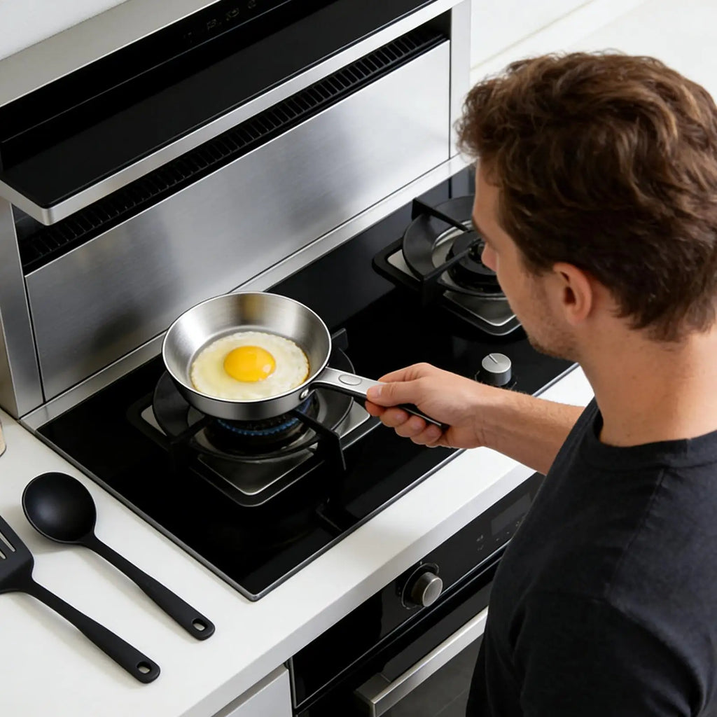 Small Egg Pan Stainless Steel Nonstick Cooking Skillet Omelette