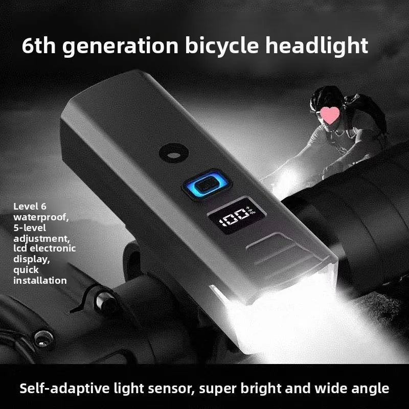 Bicycle Lights Bike Cycling TYPE-C Charging Digital Display