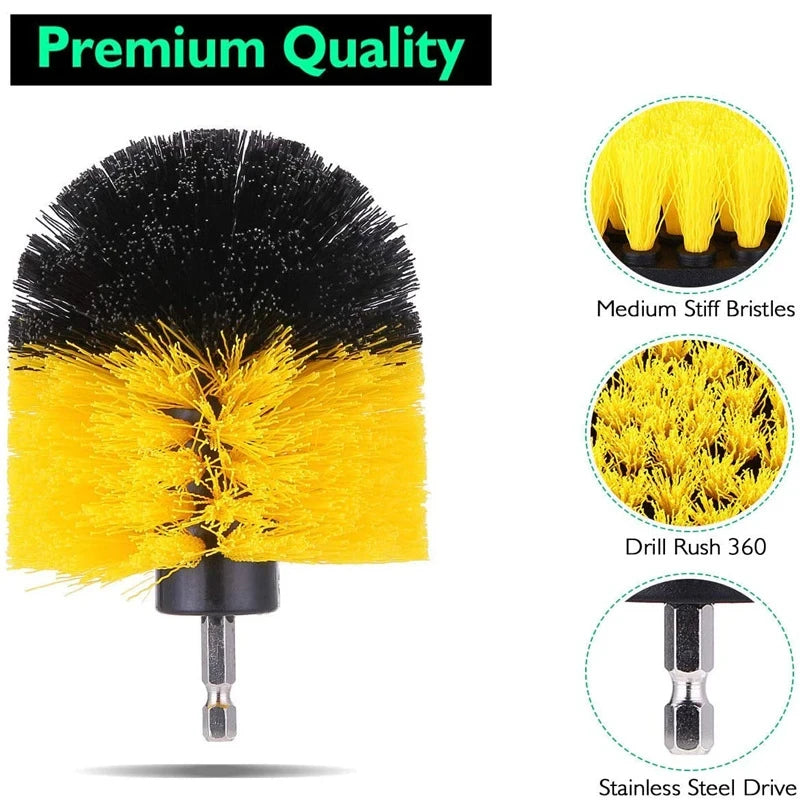 22 /3Pcs Electric Drill-Brush Kit Power Scrubber Brush For Carpet Bathroom Surface Tub Furniture Shower Tile Tires Cleaning Tool Zpaxo