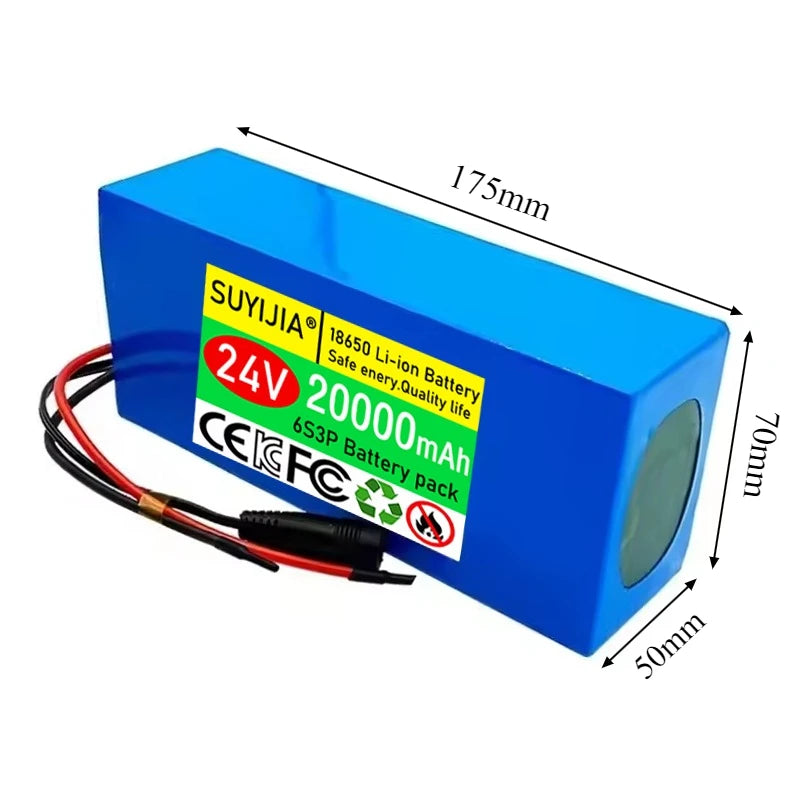 2026 NEW 6S3P 24V 20Ah 18650 Rechargeable Lithium Battery Original 25.2V 20000mAh Lithium-ion Battery Pack with Charger Zpaxo