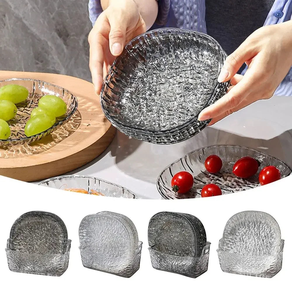 4+ Snack Plate Transparent Stand Glacier Design Fruits Nuts Party