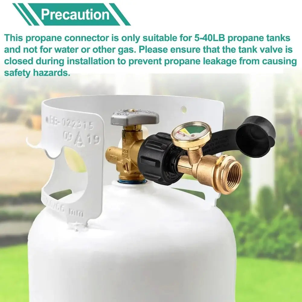 Adjustable Propane Tank Connector QCC1 Dustproof Refill Adapter Brass Zpaxo