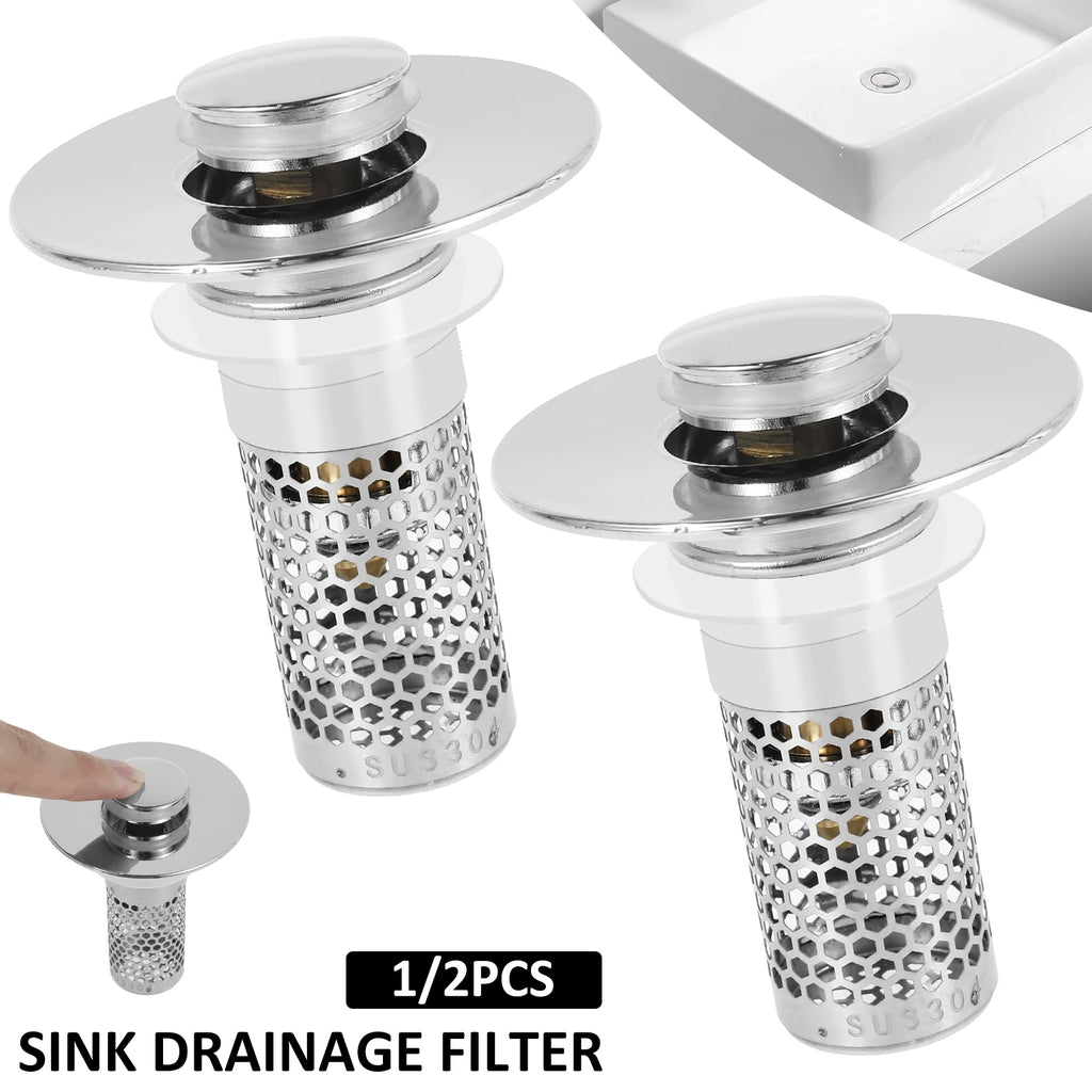 Bathroom Sink Stopper Filter Rust Resistant Drain Strainer Anti Clogging Sink Stopper Filter Basket Easy to Clean for Kitchens Zpaxo