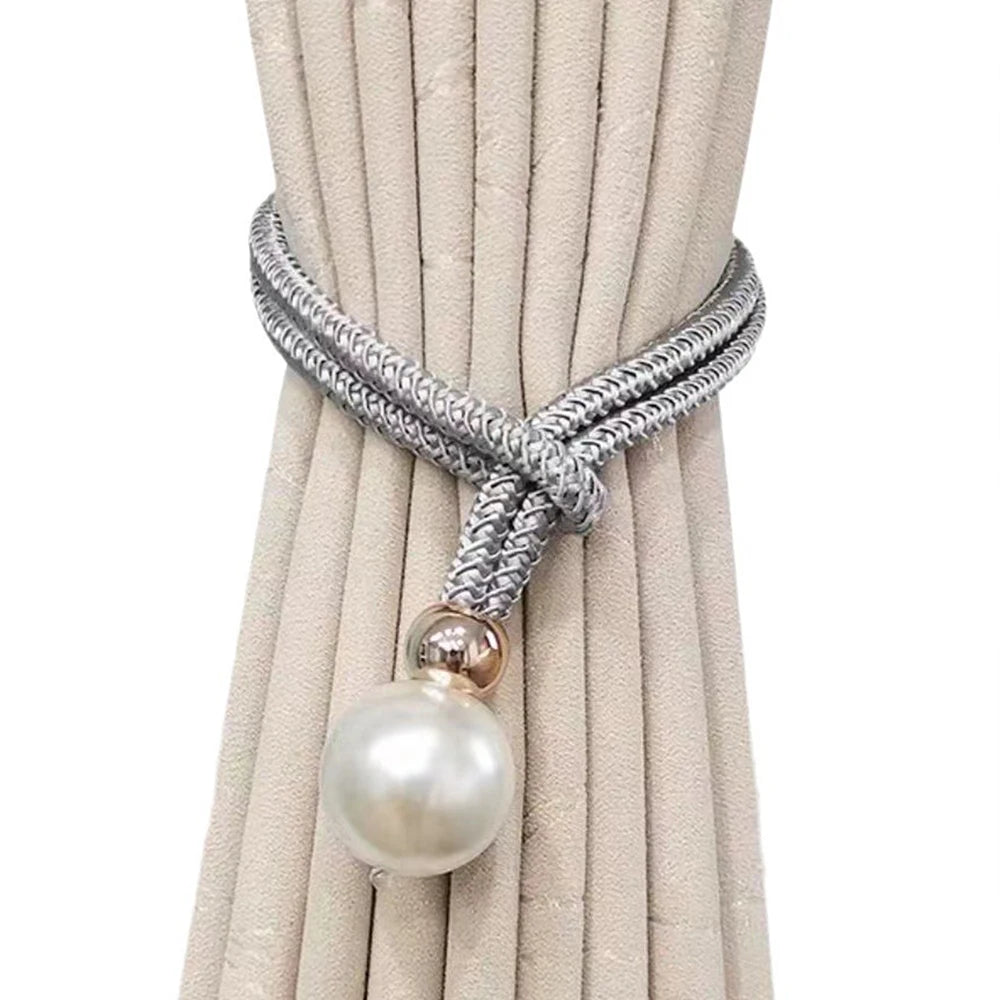 Pearl Curtain Tieback Adjustable Curtain Clip Tie Back Buckle Curtain Rope Pull-outs Curtain Decor for Home Bedroom Office Zpaxo