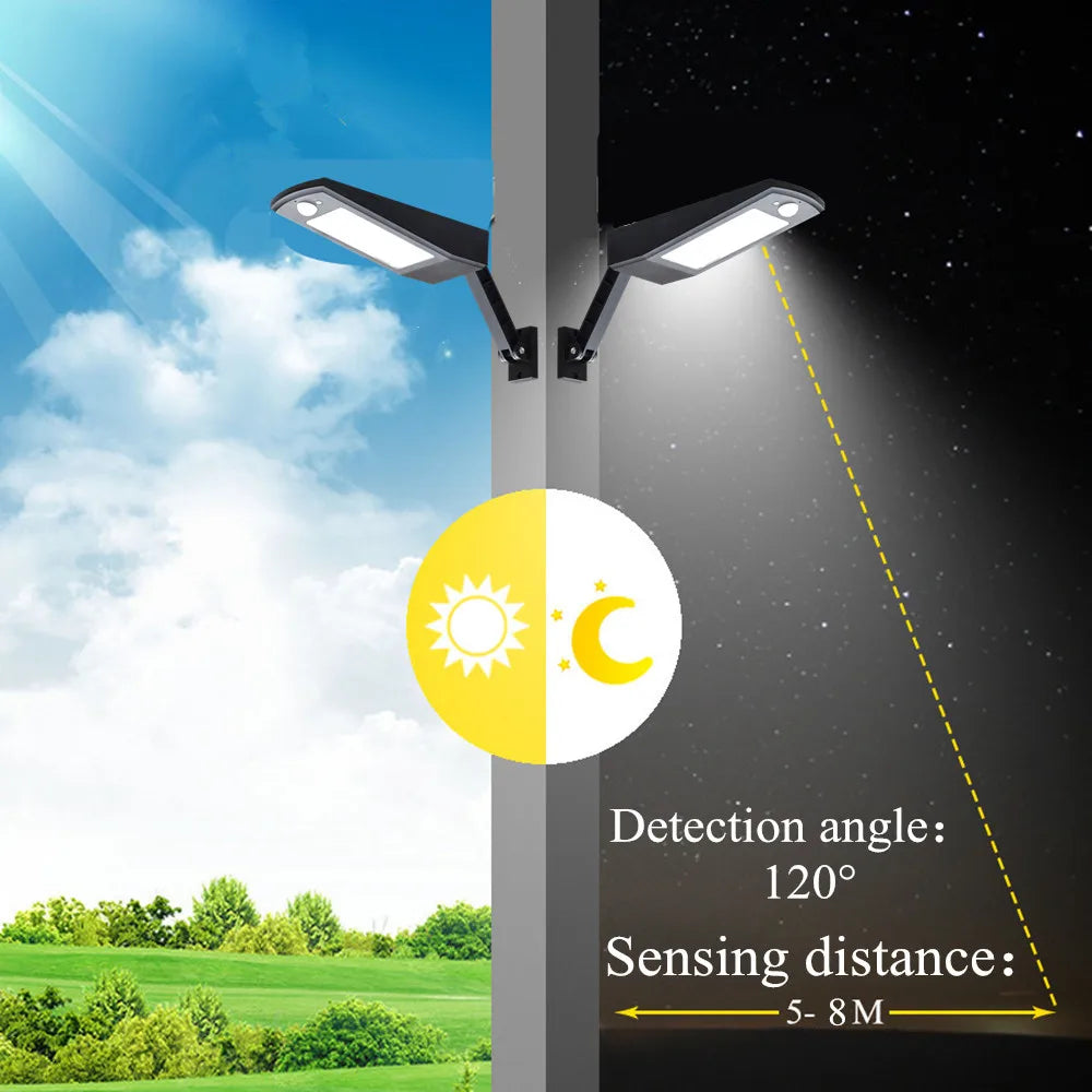 Solar Panel Light Outdoor Waterproof Street Rotable Pole Wall Zpaxo