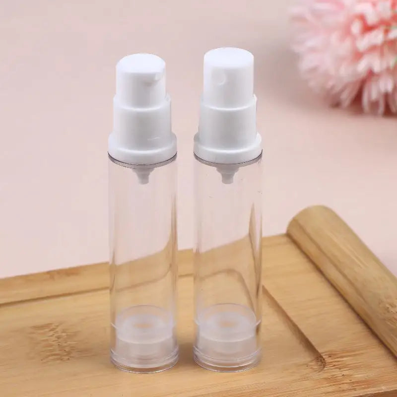5 10 Clear Portable Refillable Bottles Empty Airless Pump Cosmetic Zpaxo