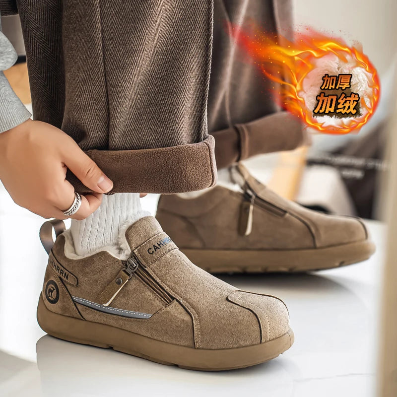 Men Boots Winter Slippers Warm Shoes Waterproof Non-slip Plush