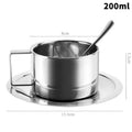 Vintage Stainless Steel Coffee Mug Cups Delicate Coffee Cup And Saucer Set Flower Tea Mug Home Coffeeware Espresso Cups Zpaxo 2 201-300ml