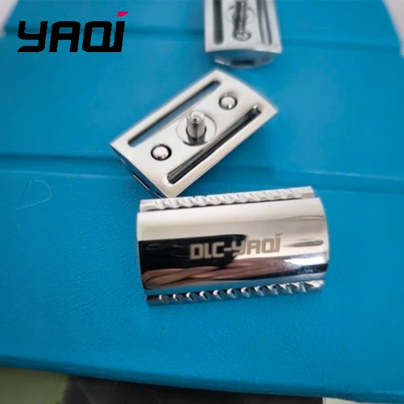 YAQI Chrome Scalloped Bar Double Edge Safety Razor Head Safety Razor Head Zpaxo