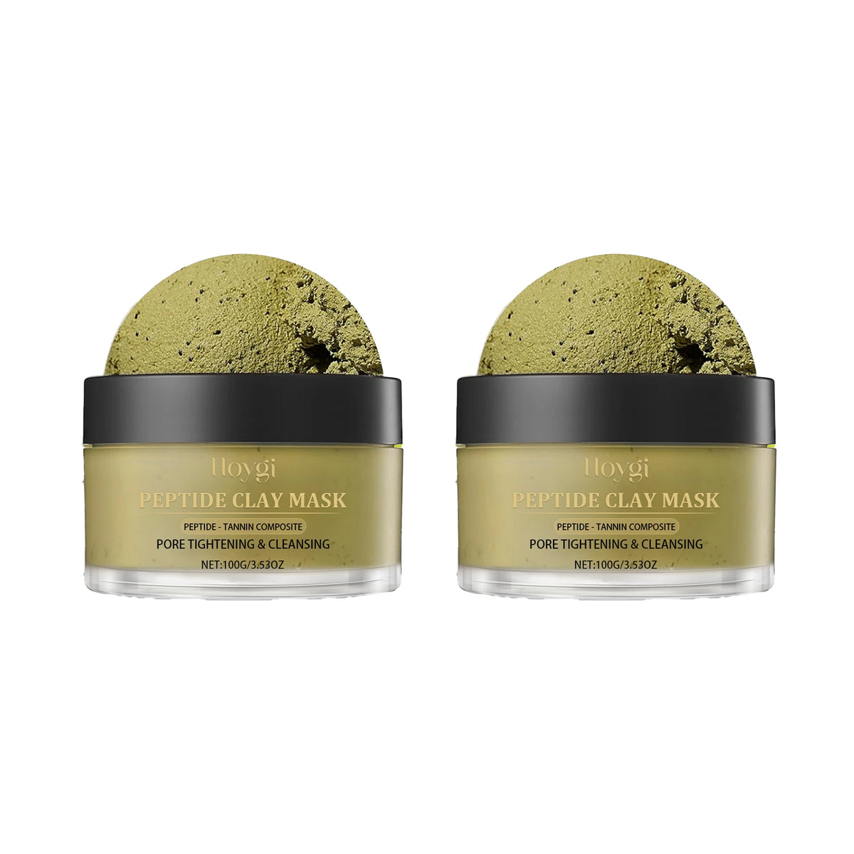 HOYGI 100g Pore Refining Clay Mask Kaolin Tea Extract Deep Cleansing Control Facial Treatment for Oily Skin Non Drying Formula Zpaxo 2PCS