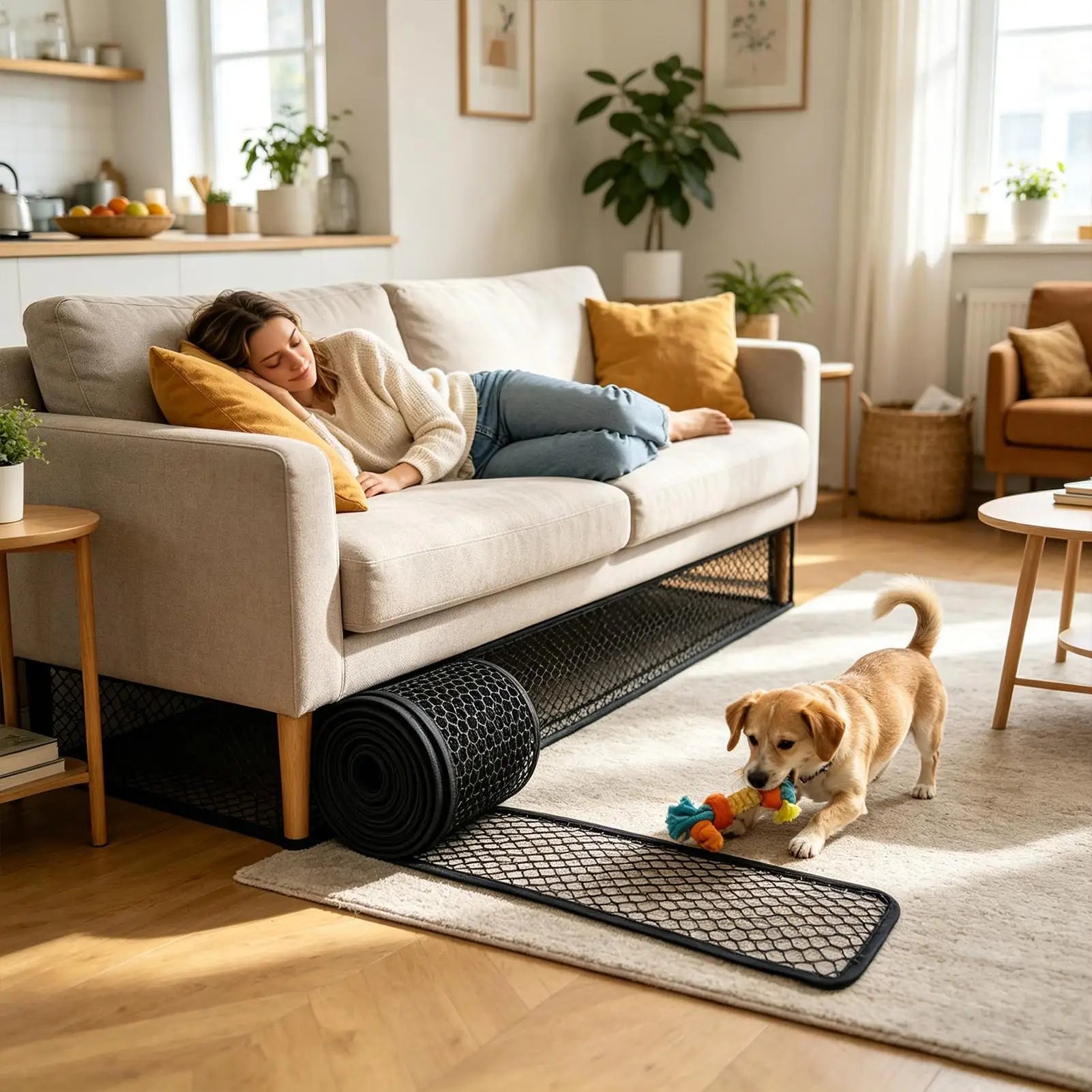 Under Sofa Blocker Cuttable Furniture Bottom Barrier Couch Kids Pets