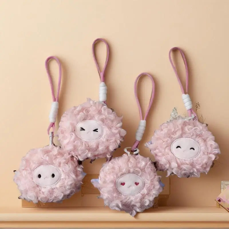 Adorable Soft Toy Curly Sheep Keychain Perfect Bag Pendant Birthday Zpaxo