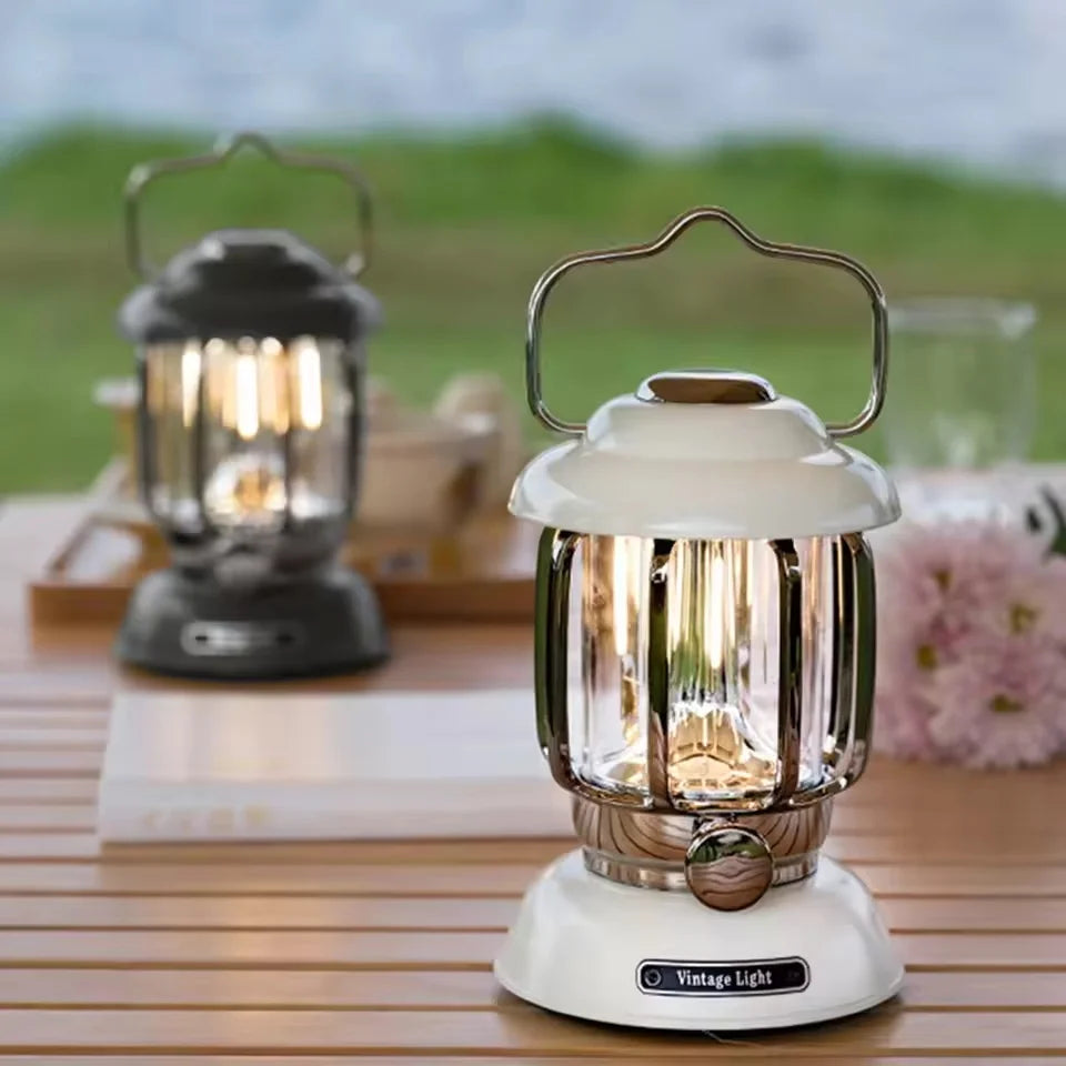 Retro USB Rechargeable LED Camping Lantern | Waterproof Portable