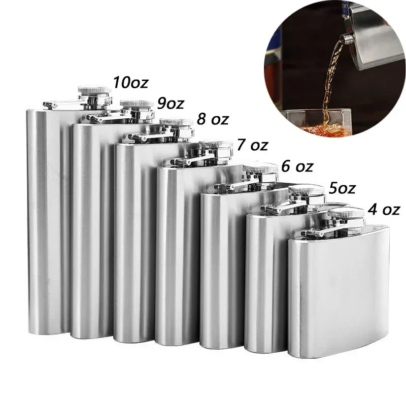 Hot Sale 4-12oz Stainless Steel Hip Flask with Funnel Pocket Hip Flask Alcohol Whiskey Hip Flask Screw Cap Zpaxo