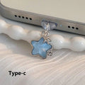 Diamond Star Dust Plug Charm Fashion Ladies Charge Port Iphone C