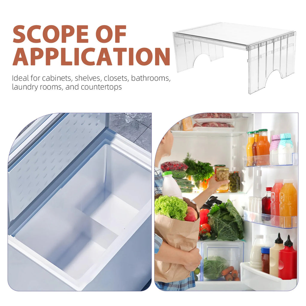 Adjustable Refrigerator Shelf Organizer Multilayer Stackable Expandable Fridge Dividers Freezer Storage Rack Space Saving