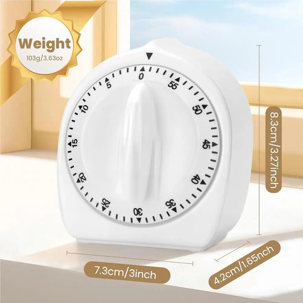 Cooking Timer Elderly 60-Min Wind Up Kitchen Loud Alarm Visual Baking