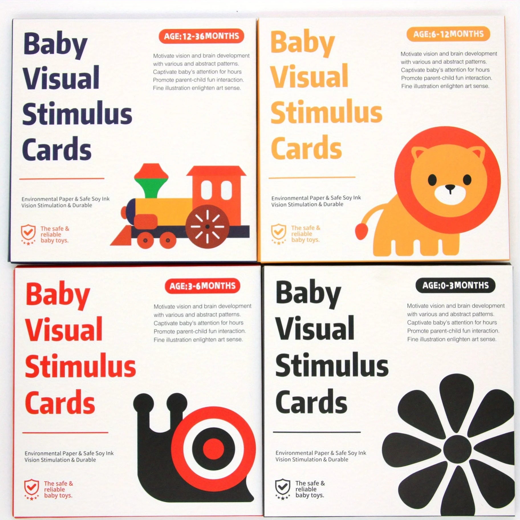VISUAL CARDS Baby Early Education Training Card Baby Visual Stimulation Black and White Card Tracking Laraca Color Card Zpaxo