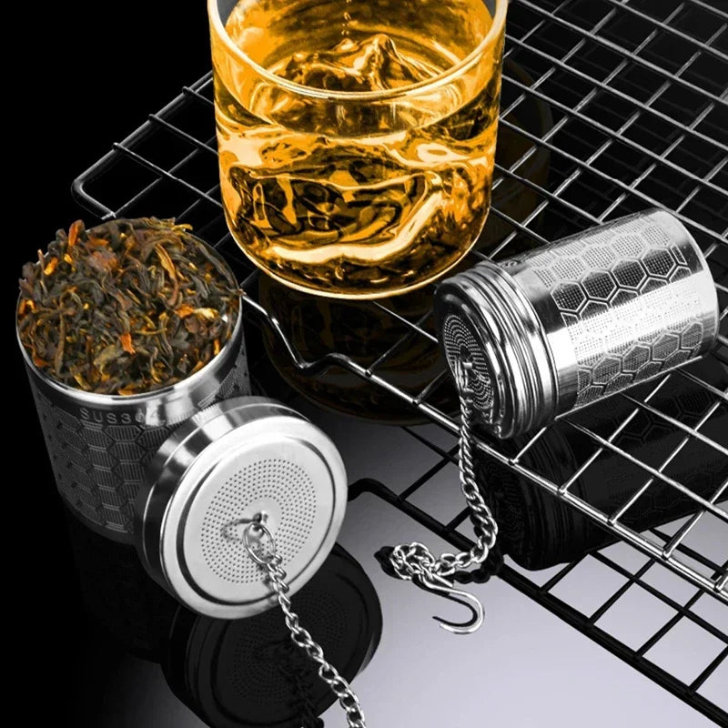 1pc Tea Infuser, Extra Fine Mesh Tea Strainers for Loose Tea, Stainless Steel Tea Strainer with Extended Chain Hook Zpaxo