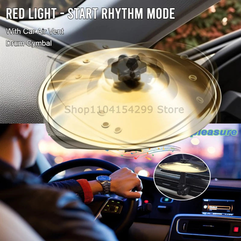 Musical Saucer Car Crash Cymbal Alloy Car Crash Drums Cymbal Air Vent Drum Mini Drum Easy To Install Clip-On Mini for Vent Zpaxo