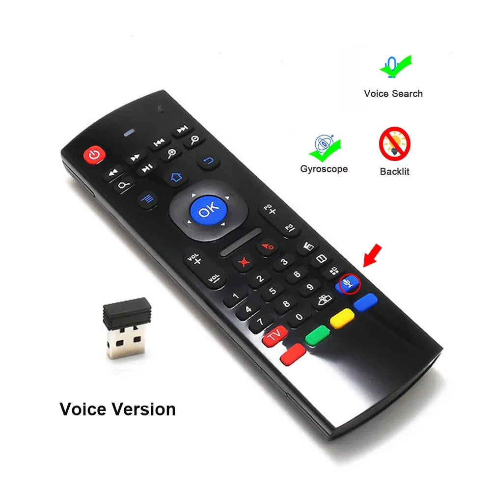 MX3 Backlight Air Mouse Wireless Remote Control Mini Keyboard 2.4Ghz For Android TV Box Motion Sensing PC Gamer Controller Zpaxo With Mic No Backlit