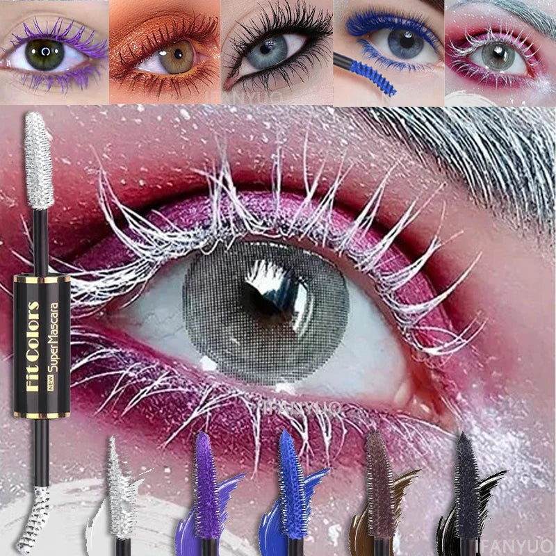 Double Head Colorful Mascara Waterproof Fast Dry Eyelashes Thick