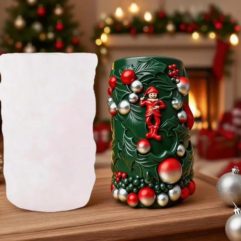 Christmas Cylindrical Silicone Mold For Candle Soap Chocolate Baking Tool Zpaxo