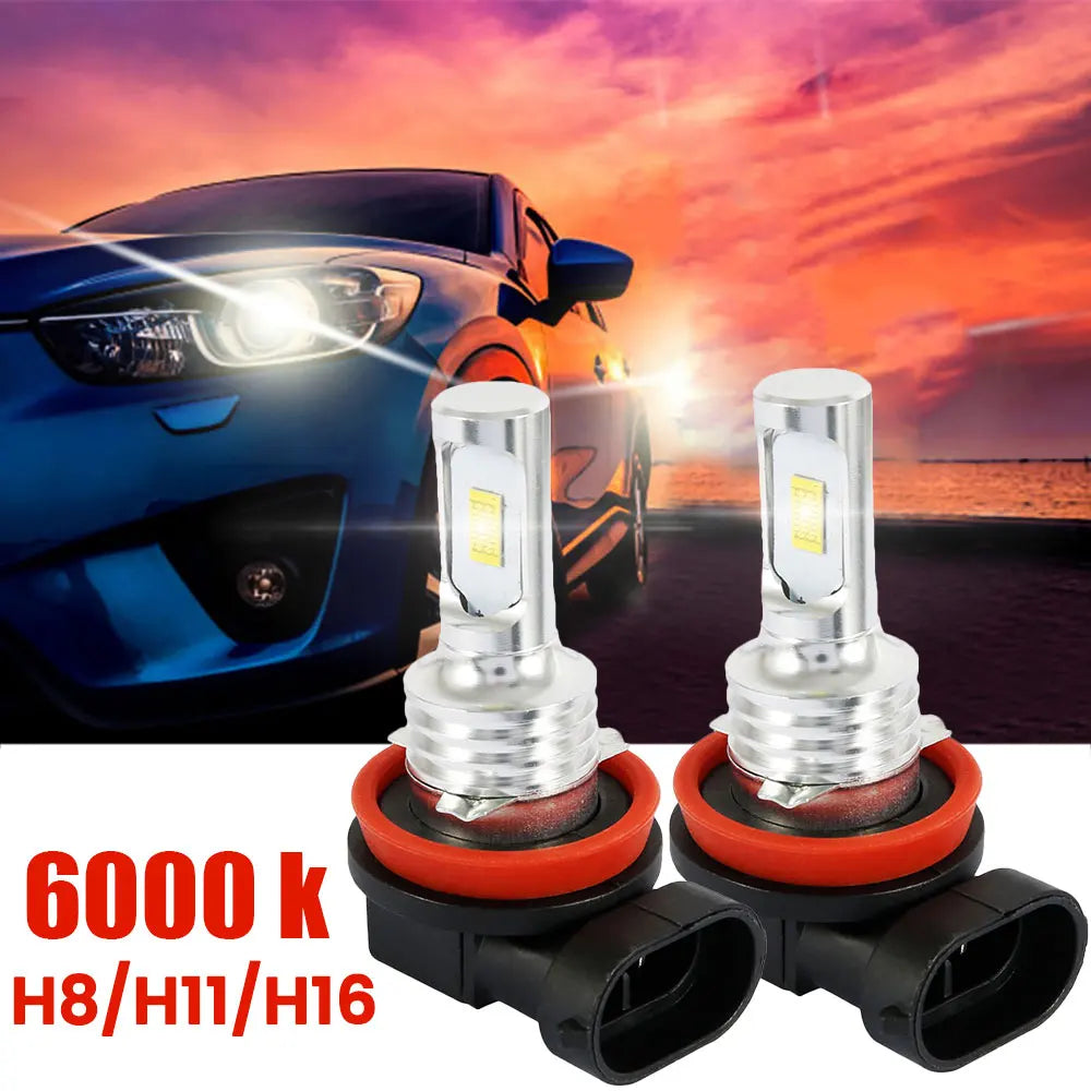 100W Fog Light Car LED Headlight Bulb Car Signal Light 2PCS 6000K White Light High/Beam Bulb Car Accessories FOR H16 H8 H11 Zpaxo
