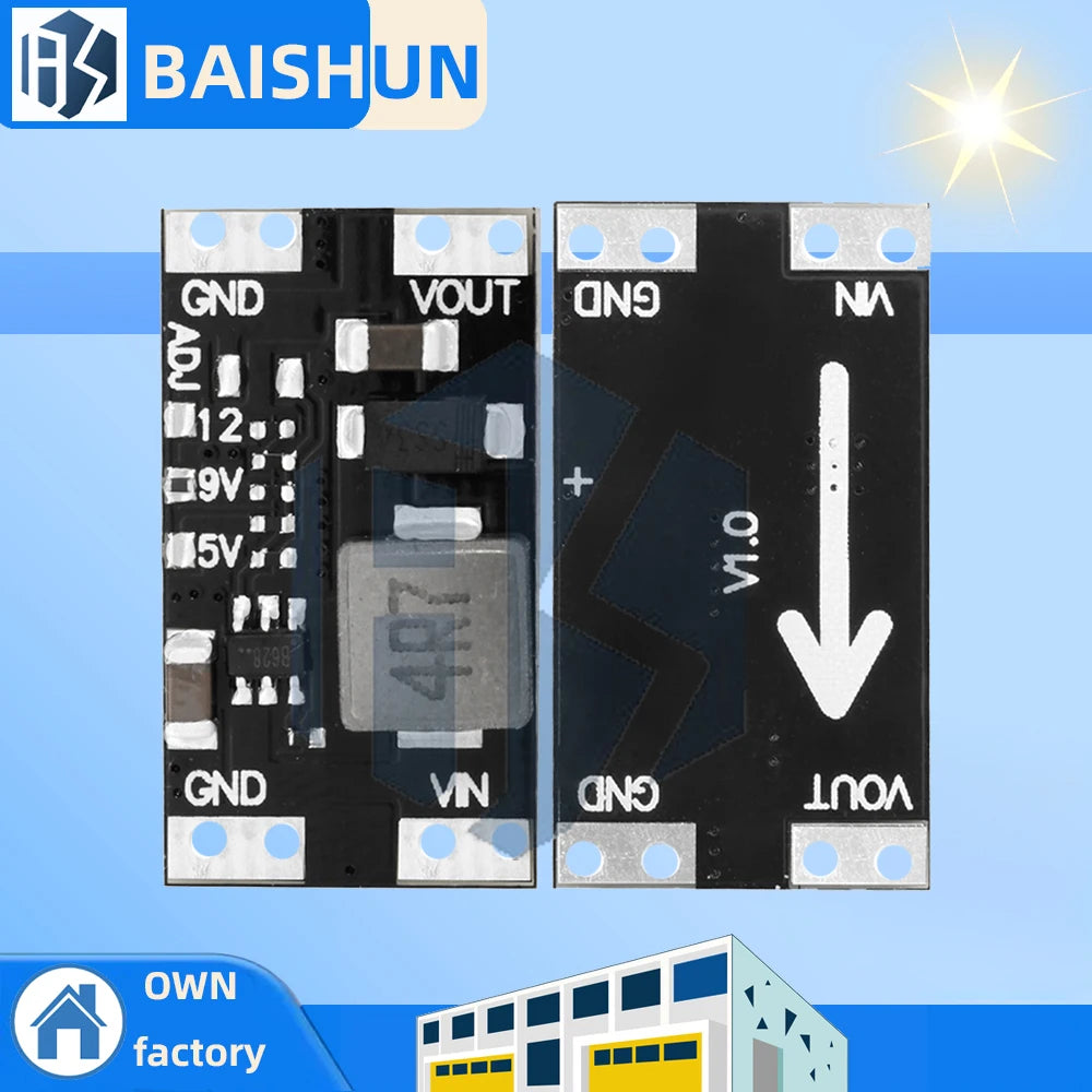 EGBO 2A Mini Boost Board XL3608 5V 9V 12V DC-DC Switch Step Up Power Zpaxo
