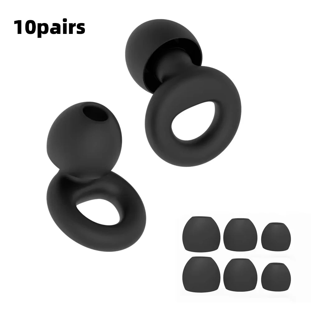 Mute Ear Plugs For Sleeping Noise Reduction Super Soft Reusable Hearing Protection Anti Noise Earplugs For Concerts Travel Work Zpaxo 10sets Black