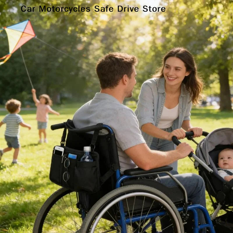 M1Pcs Travel Pouch Wheelchair Side Bag Cup Holder Wheel Chair Seniors