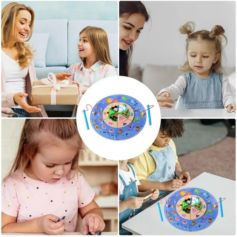 Magnetic Fish Game Wooden Preschool Learning Activities Fish Catching Games Preschool Learning Educational Toys For 3 Years Old Zpaxo