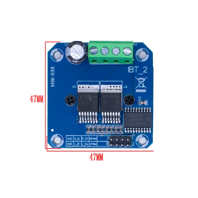 Power Intelligent Vehicle Motor Drive Module BTS7960 43A Current Zpaxo