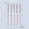 10Pcs Party Straws Team Bride Rose Gold Foil Paper Drinking Straws Bridal Shower Wedding Hen Party Accessories Zpaxo 10Pcs B