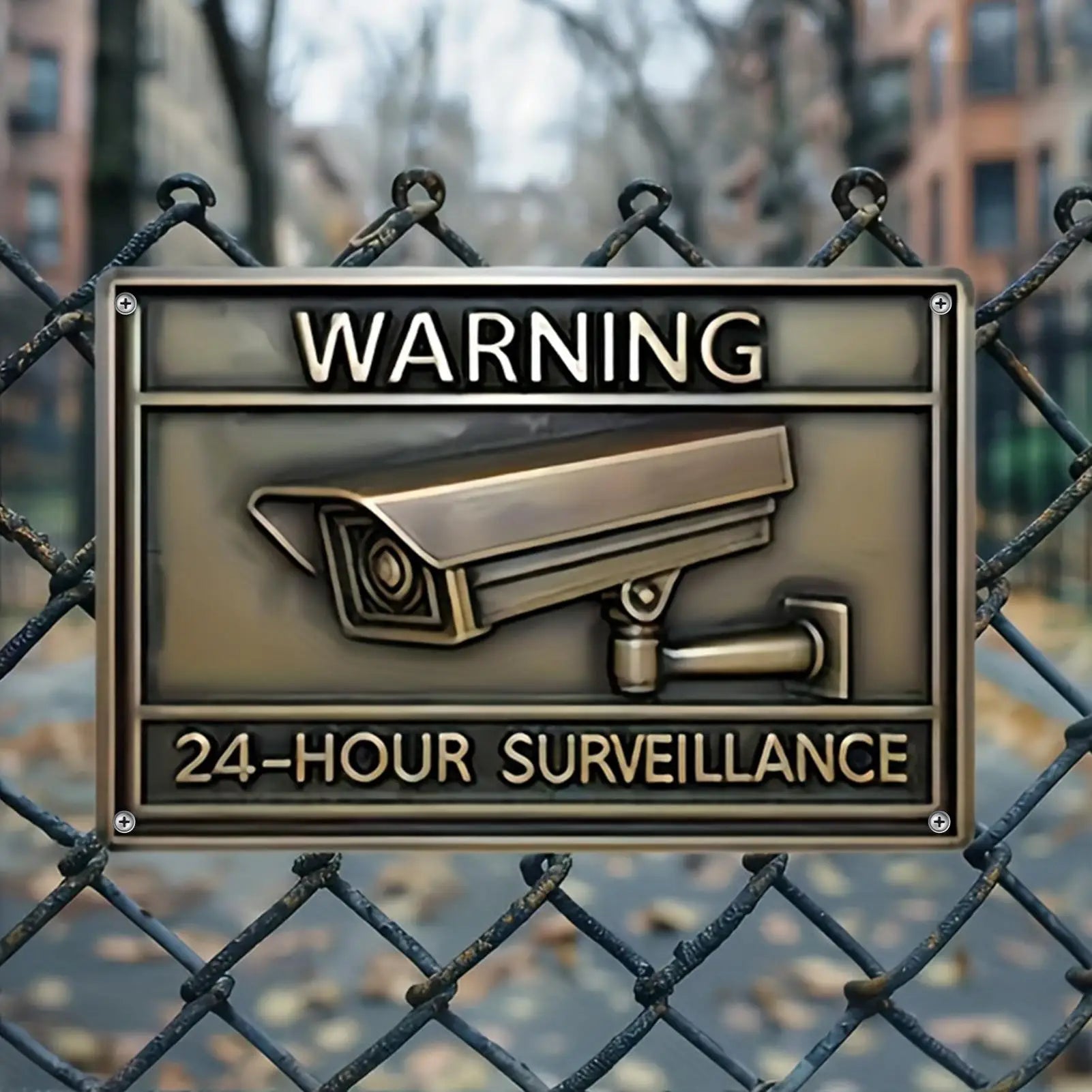 Security Camera Signs Warning No Trespassing Sign Metal Vintage Fade