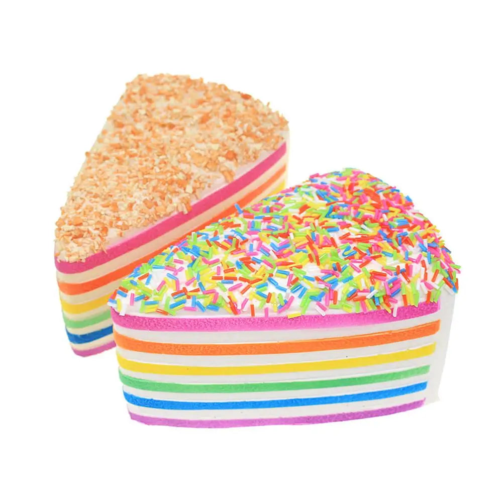 14cm 1/2pcs Rainbow Cake Slow Rising Simulated Food Squeeze Toy Stress Relief Decompression Toy Gift for Kids Adults Zpaxo AB 2PCS