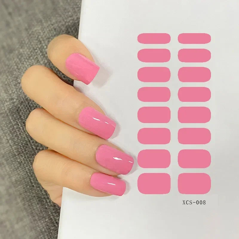 53 Colors Nail Polish Stickers Pure Color Strips Waterproof Adhesive Nail Full Sticker Environmental Protection DIY Nai Stickers Zpaxo XCS-008