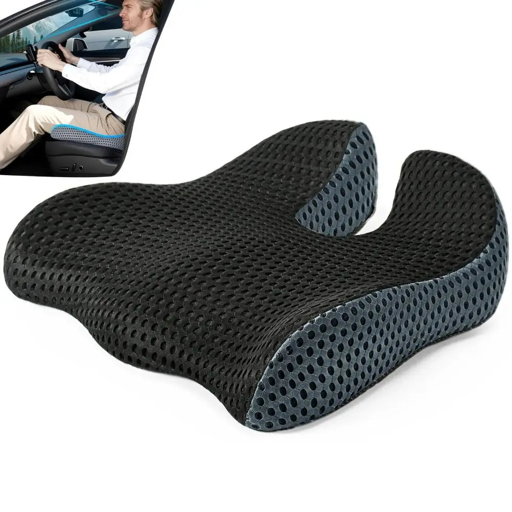 4D Mesh Car Wedge Seat Cushion Pressure Adjustable Straps Breathable Zpaxo