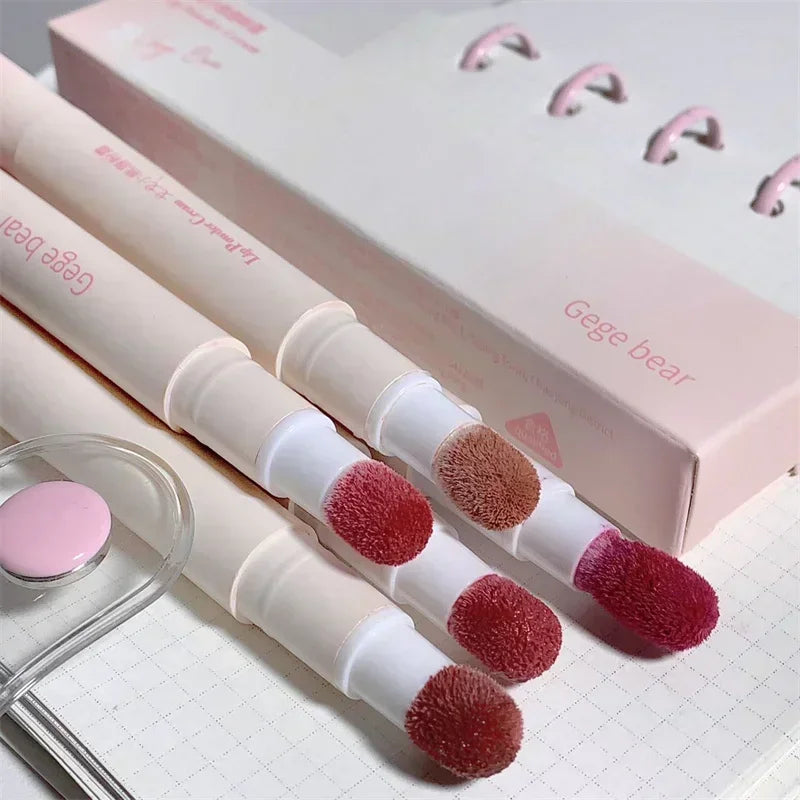Korea Fluffy Velvet Soft Lip Glaze Liquid Lipstick Cream Matte Rose Red Pigment Waterproof Long Lasting Dye Cheek Woman Makeup Zpaxo