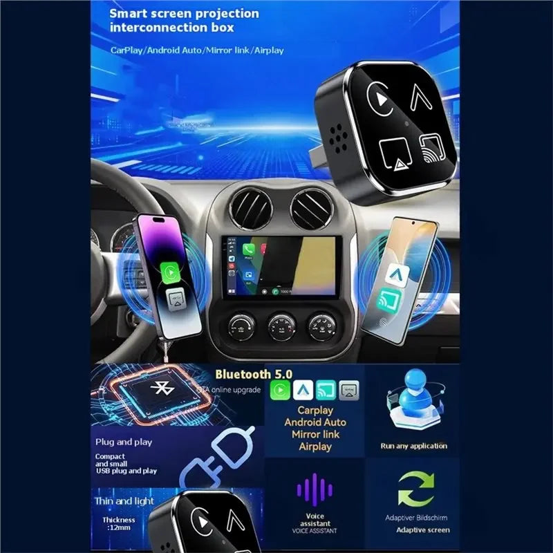 Wireless 1 AI Smart Box Car Supports Carplay Airplay Android Auto Zpaxo