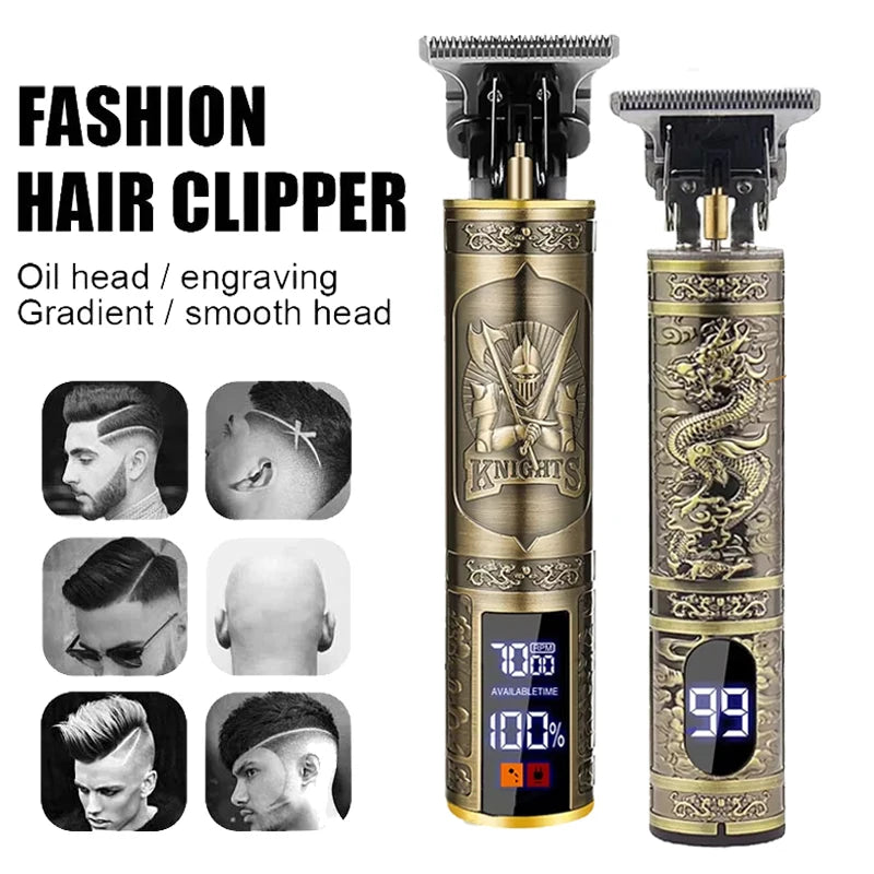 2026 Hot Sale！Rechargeable T9 Carving Hair Clipper Vintage Portable USB Barber Professional Hair Cutting Machine Beard Trimmer Zpaxo