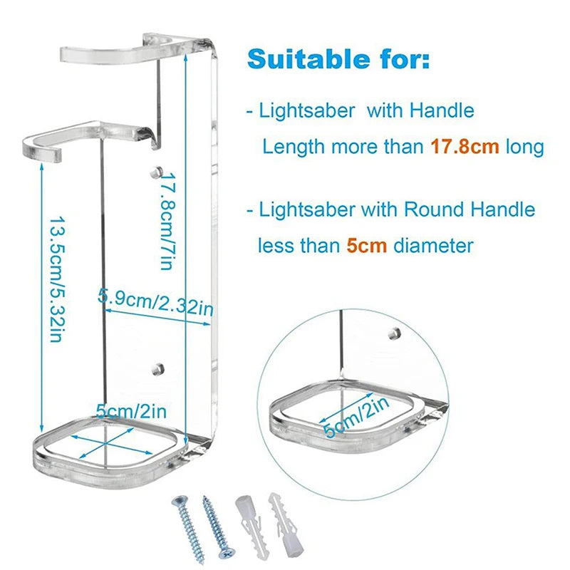 Acrylic Lightsaber Wall Mount Stand Light Saber Display Holder