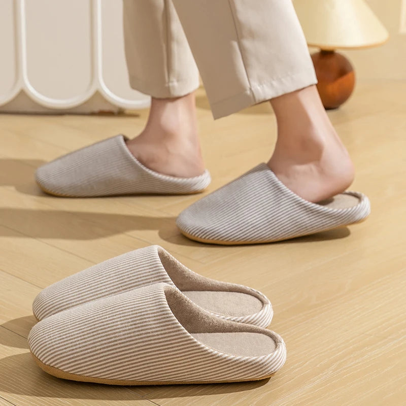 Men's Home Slippers Spring Autumn Indoor Non-slip House Shoes Soft