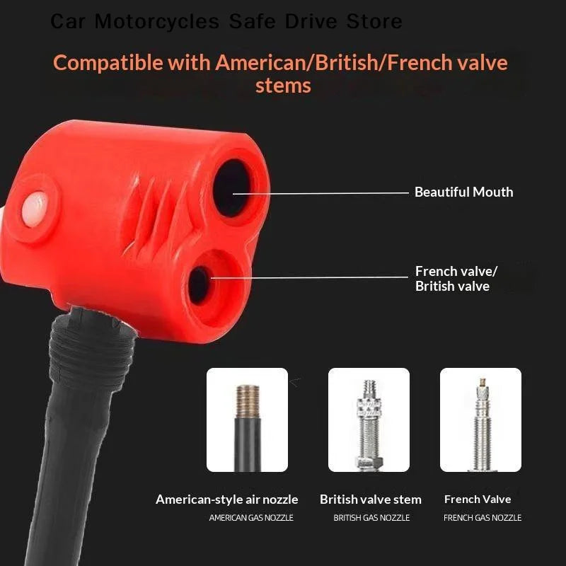 M2pcs Universal Bike Pump Air Hose Multi Use Nozzle Durable Build