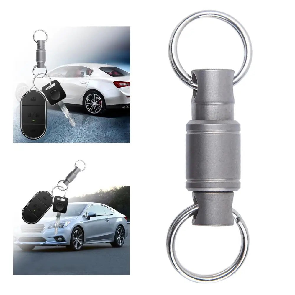 Double Ring Titanium Alloy Keychain Detachable Design Mini Mini Rotary Buckle Rotary Mechanism Quick Release Keychain Zpaxo