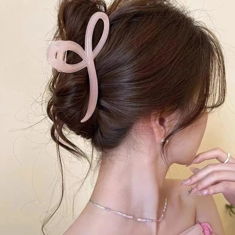 Elegant Jelly Color Bow Hair Claw For Women Girls Sweet Hair Ornament Back Headband Hair Clips Hairpin Fashion Hair Accessories Zpaxo