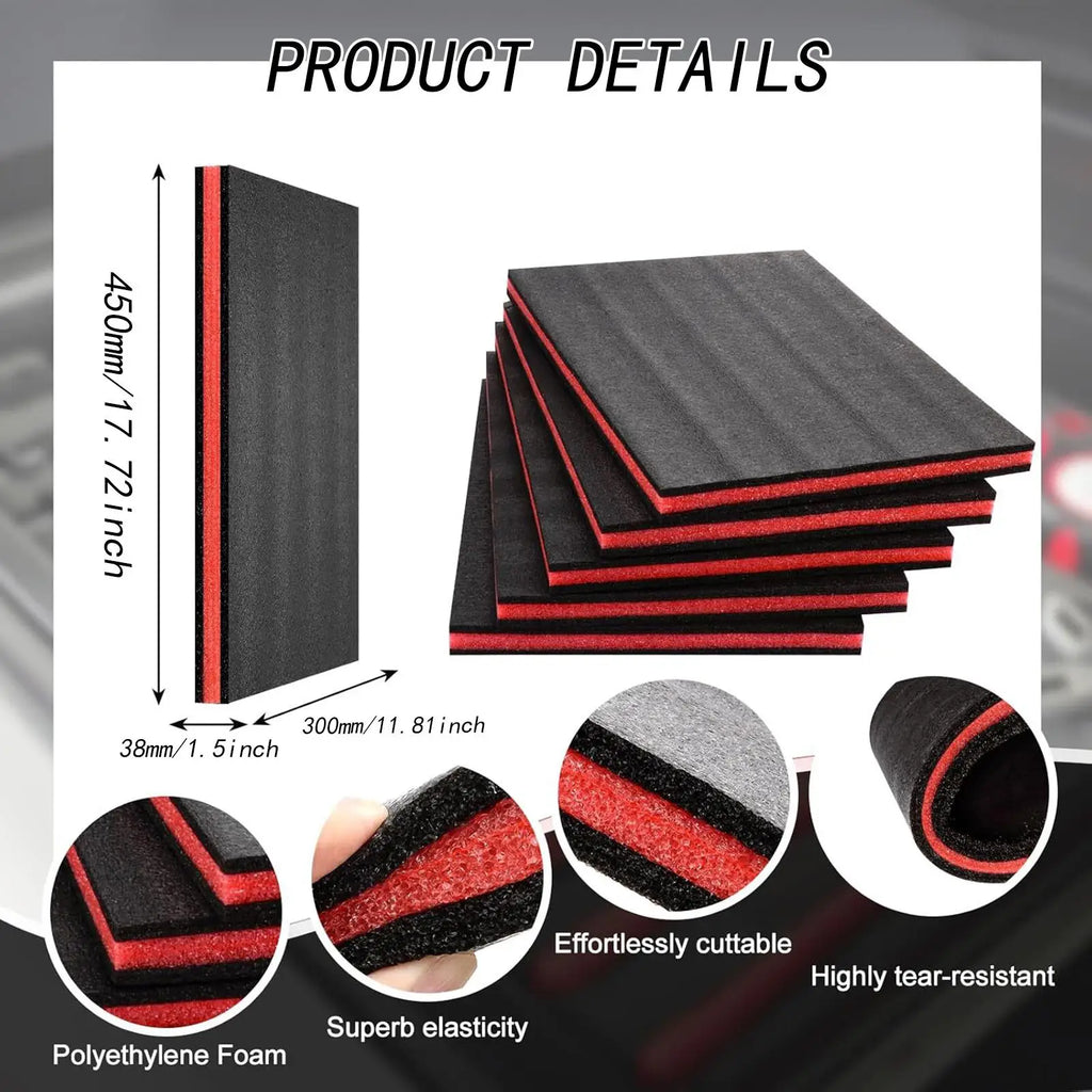 5 Pieces Tool Box Foam Inserts Anti Slip Professional Removable for Toolboxes Packaging Storage Transport Padding Crafts Zpaxo