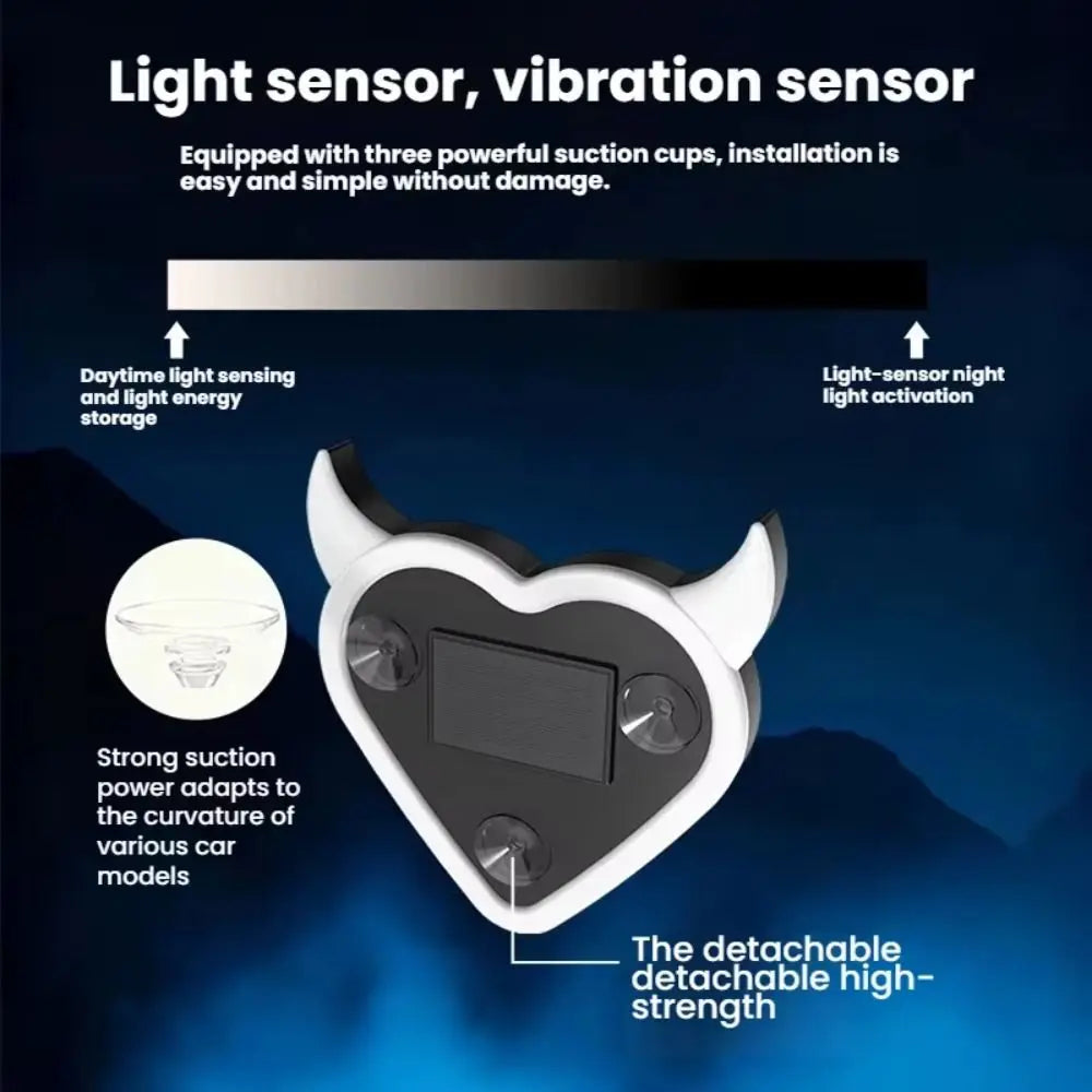 Suction Cup Solar Car Light Wiring Design Vibration Sensing LED Zpaxo