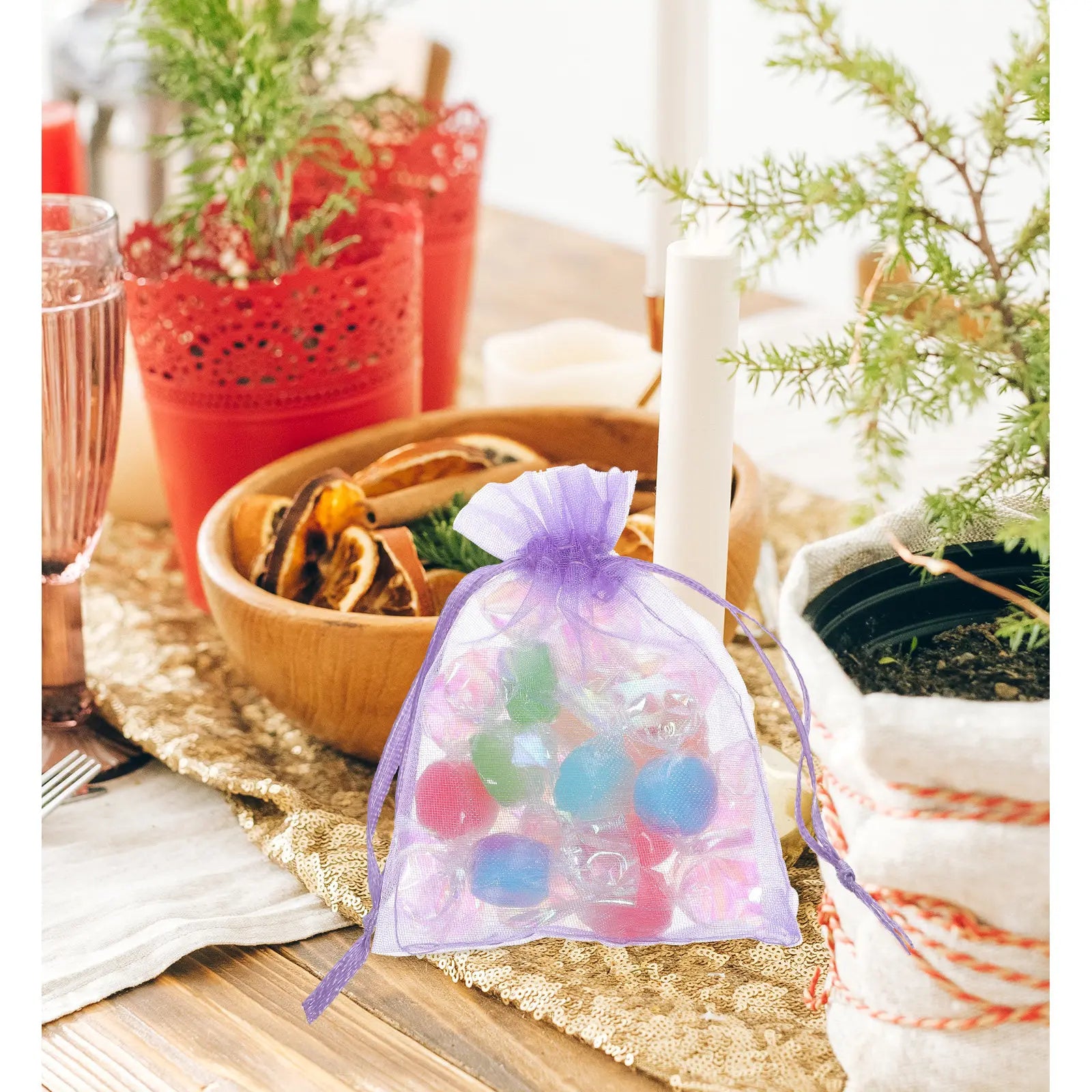 Small Drawstring Pouch Organza Bags Sachet Empty Jewelry Packaging