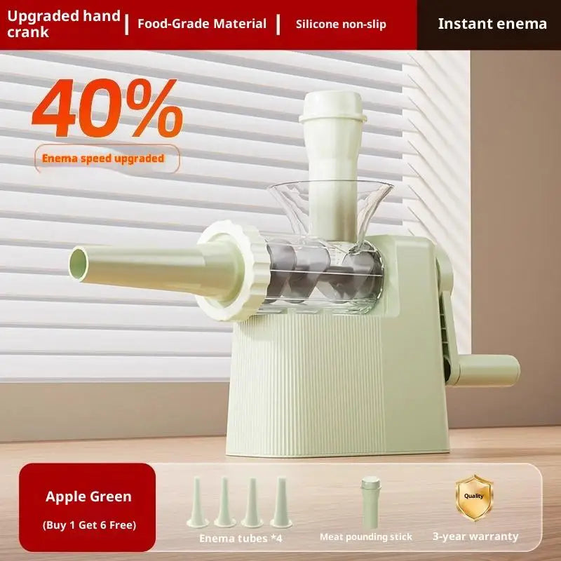 Manual Sausage Stuffer with 4 Nozzles - Easy-Fill Meat Grinder Kit for Homemade Sausages & Snacks Zpaxo Light green